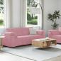 Preview: 2-teiliges Sofa-Set mit Kissen, rosa Samt