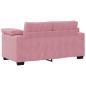 Preview: 2-teiliges Sofa-Set mit Kissen, rosa Samt
