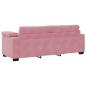 Preview: 2-teiliges Sofa-Set mit Kissen, rosa Samt