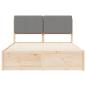 Preview: Bettgestell mit gepolstertem Kopfteil Hellgrau 160 x 200 cm