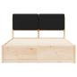 Preview: Bettgestell mit gepolstertem Kopfteil Schwarz 160 x 200 cm