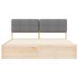 Preview: Bettgestell mit gepolstertem Kopfteil Hellgrau 200 x 200 cm