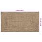 Preview: Teppich Geflecht Natur und Schwarz 80 x 150 cm Jute
