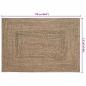 Preview: Teppich Geflecht Natur und Schwarz 120 x 170 cm Jute