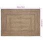 Preview: Teppich Geflecht Natur und Schwarz 200 x 290 cm Jute