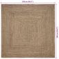 Preview: Teppich Geflecht Natur und Schwarz 240 x 240 cm Jute