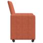 Preview: Esszimmerstühle mit Rollen 2 stk. Cordstoff Rot orange
