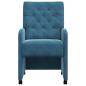 Preview: Esszimmerstühle mit Rädern 2 pcs Blau 58 x 67 x 97 cm Samt