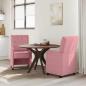 Preview: Esszimmerstühle mit Rädern 2 pcs Rosa 58 x 67 x 97 cm Samt