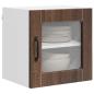 Preview: Wandglas-Schrank PORTO Braun Eichen-Optik 40 x 31 x 40 cm