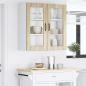 Preview: Wandglas-Schrank PORTO Sonoma-Eiche 80 x 31 x 80 cm