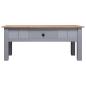 Preview: Couchtisch Grau 100x60x43,5 cm Massivholz Panama-Kiefer