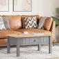 Preview: Couchtisch Grau 100x60x43,5 cm Massivholz Panama-Kiefer
