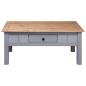 Preview: Couchtisch Grau 100x60x43,5 cm Massivholz Panama-Kiefer