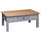 Preview: Couchtisch Grau 100x60x43,5 cm Massivholz Panama-Kiefer