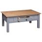 Preview: Couchtisch Grau 100x60x43,5 cm Massivholz Panama-Kiefer