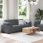 Preview: 2-teiliges Sofa-Set mit Kissen, dunkelgrauer Samt
