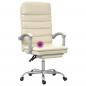 Preview: Bürostuhl mit Massagefunktion Creme Kunstleder