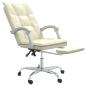 Preview: Bürostuhl mit Liegefunktion Creme Kunstleder