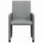 Preview: Esszimmerstühle mit Rädern 2 pcs Hellgrau 57 x 66 x 94 cm Stoff