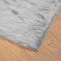 Preview: Kunstfell Schaffellteppich Grau 120 x 120 cm Polyester