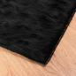Preview: Kunstfell Schaffellteppich Schwarz 60 x 110 cm Polyester