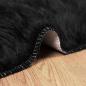 Preview: Kunstfell Schaffellteppich Schwarz 60 x 110 cm Polyester