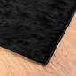 Preview: ARDEBO.de - Kunstfell Schaffellteppich Schwarz 80 x 250 cm Polyester
