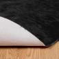 Preview: Kunstfell Schaffellteppich Schwarz 160 x 160 cm Polyester