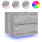 Preview: Wand-Nachttisch mit LED-Leuchten Grau Sonoma