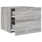 Preview: Wand-Nachttisch mit LED-Leuchten Grau Sonoma