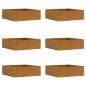 Preview: ARDEBO.de - Raseneinfassung 6 pcs Rostig 40 x 40 x 13 cm Wetterfeststahl