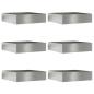 Preview: ARDEBO.de - Raseneinfassung 6 pcs Silber 50 x 50 x 13 cm Verzinkter Stahl