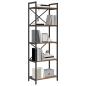 Preview: Bücherregal 5 Ebenen 56 x 34 x 171 cm Holzwerkstoff Altholz