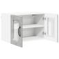 Preview: Wandglas-Schrank PORTO 2 stk. Beton Grau Holzwerkstoff