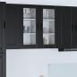 Preview: ARDEBO.de - Wandglas-Schr?nke PORTO 2 stk. Schwarz Holzwerkstoff