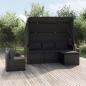 Preview: ARDEBO.de - 4-tlg. Garten-Sofagarnitur mit Kissen Schwarz Poly Rattan