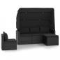 Preview: 4-tlg. Garten-Sofagarnitur mit Kissen Schwarz Poly Rattan