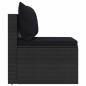 Preview: 4-tlg. Garten-Sofagarnitur mit Kissen Schwarz Poly Rattan
