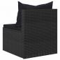Preview: 4-tlg. Garten-Sofagarnitur mit Kissen Schwarz Poly Rattan
