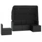 Preview: 4-tlg. Garten-Sofagarnitur mit Kissen Schwarz Poly Rattan