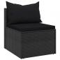 Preview: 4-tlg. Garten-Sofagarnitur mit Kissen Schwarz Poly Rattan