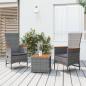 Preview: ARDEBO.de - 3-tlg. Garten-Lounge-Set Grau Poly Rattan & Massivholz Akazie