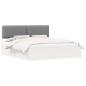 Preview: Bettgestell mit gepolstertem Kopfteil Hellgrau 200 x 200 cm