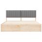 Preview: Bettgestell mit gepolstertem Kopfteil Hellgrau 180 x 200 cm