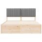 Preview: Bettgestell mit gepolstertem Kopfteil Hellgrau 150 x 200 cm