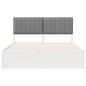 Preview: Bettgestell mit gepolstertem Kopfteil Hellgrau 150 x 200 cm