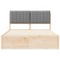 Preview: Bettgestell mit gepolstertem Kopfteil Hellgrau 140 x 200 cm