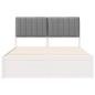 Preview: Bettgestell mit gepolstertem Kopfteil Hellgrau 140 x 190 cm