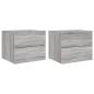 Preview: Wand-Nachttische mit LED-Leuchten 2 Stk. Grau Sonoma